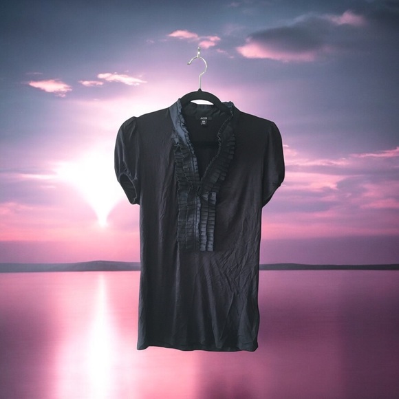 Jacob Black Ruffled Neckline Top - Picture 5 of 7